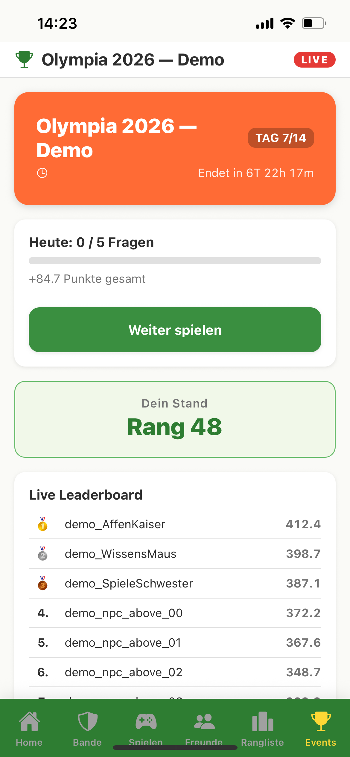 Live-Event-Leaderboard